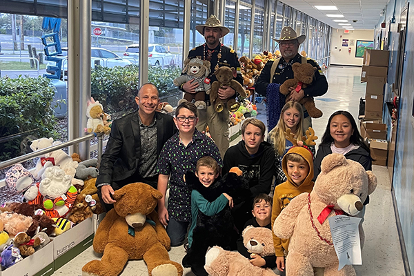 Madeira Beach Fundamental students collect 1,665 teddy bears for the Rough Riders of Tampa Bay Teddy Bear Run.